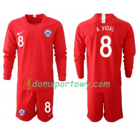 Koszulka Chile A. VIDAL 8 Dziecięcy Domowe Koszulki Piłkarskie 2018-2019 Długi Rękaw